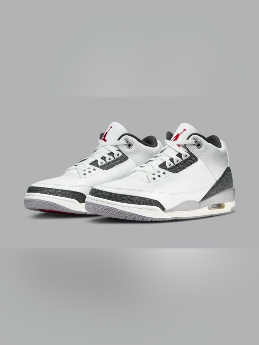 Mens Air Jordan 3 Retro, Summit White,Fire Red, size 13, EUC!!